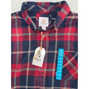 Cloudveil Men Stretch Flannel Shirt Size XXL Red Blue Plaid Outdoor Workwear NWT